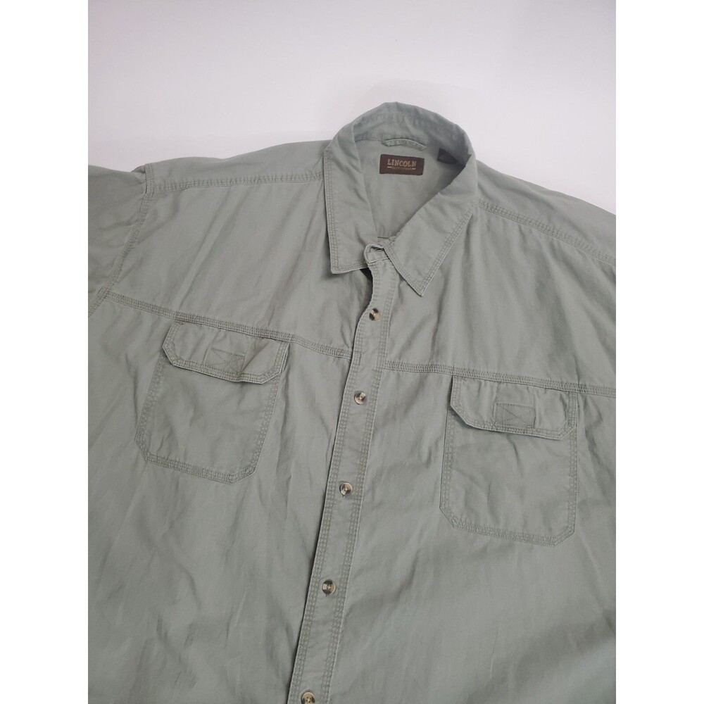 Lincoln‎ Outfitters Mens Short Sleeve Button Shirt, Brown, 5XL